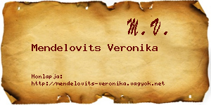 Mendelovits Veronika névjegykártya